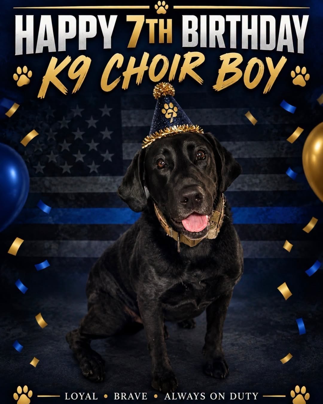 La Porte’s K9 Choir Boy turned seven and remains the department’s most handsome officer.