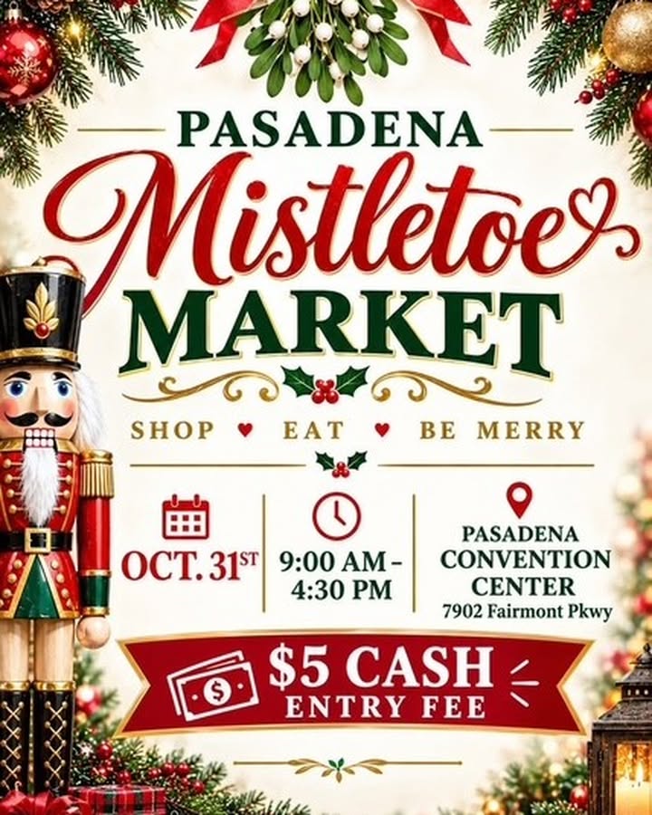 Pasadena Mistletoe Market offers a head start on holiday shopping this Saturday. Pasadena Mistletoe Market offers a head start on holiday shopping this Saturday.
